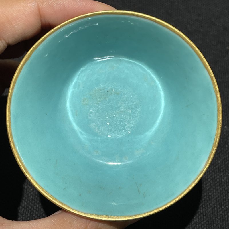 清嘉庆 墨彩描金人物杯 - 图6