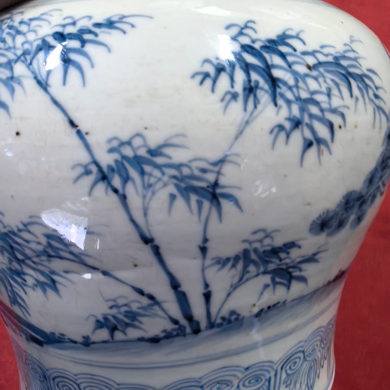 清雍正-乾隆 青花岁寒三友图罐 - 图7