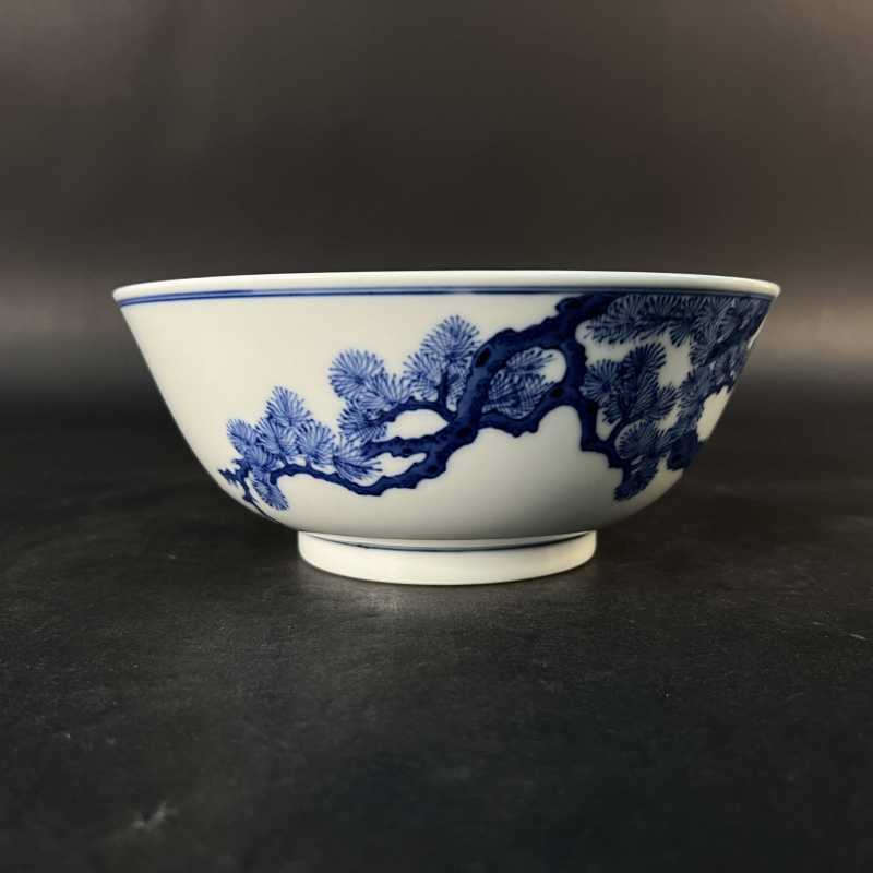 清光绪 青花松树纹大碗 - 图4