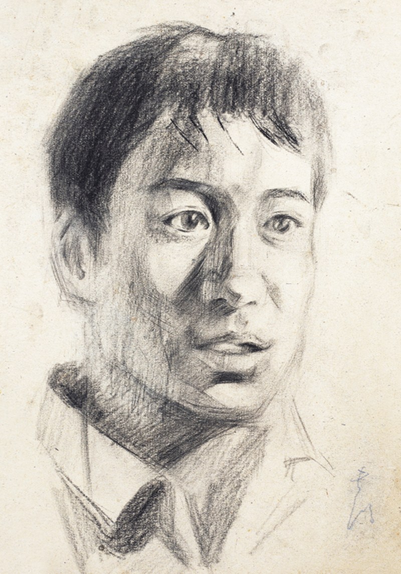 常书鸿  人物素描镜心