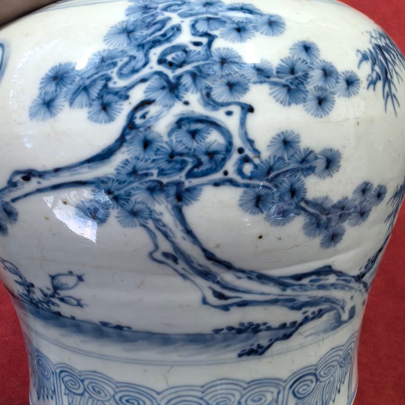 清雍正-乾隆 青花岁寒三友图罐 - 图8