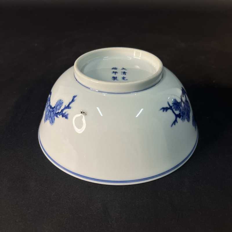 清光绪 青花松树纹大碗 - 图6