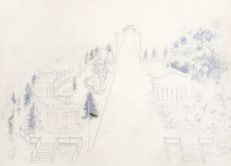 吴冠中  风景速写镜心