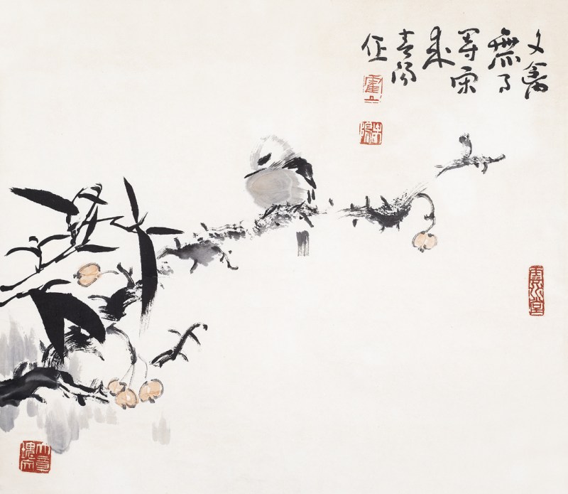 霍春阳  花鸟镜心