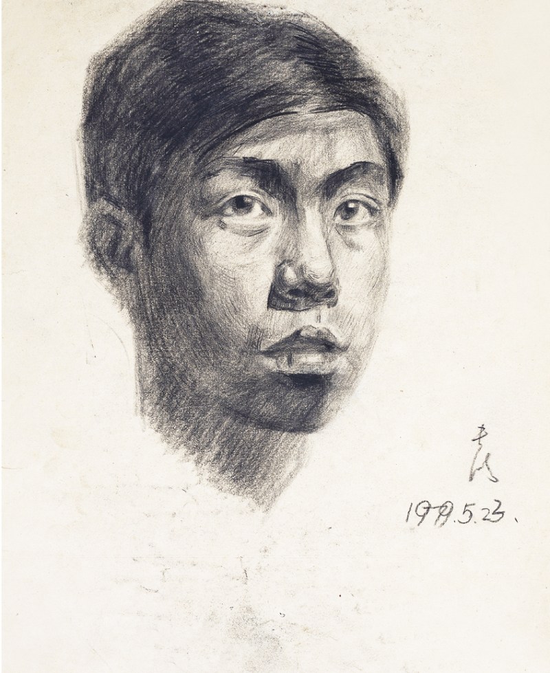 常书鸿  人物素描镜心