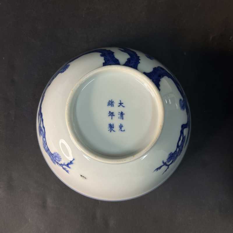 清光绪 青花松树纹大碗 - 图7