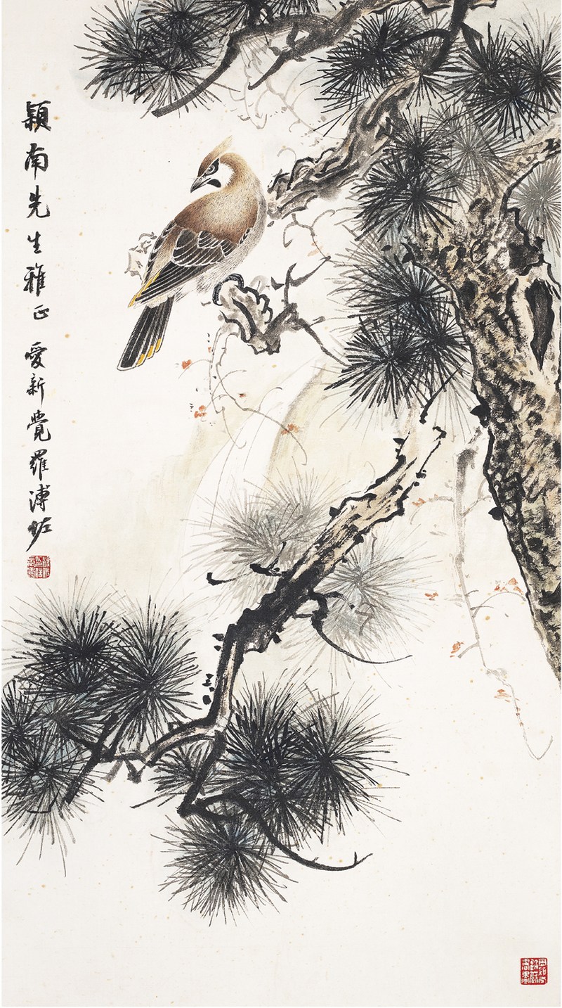 溥佐  花鸟立轴