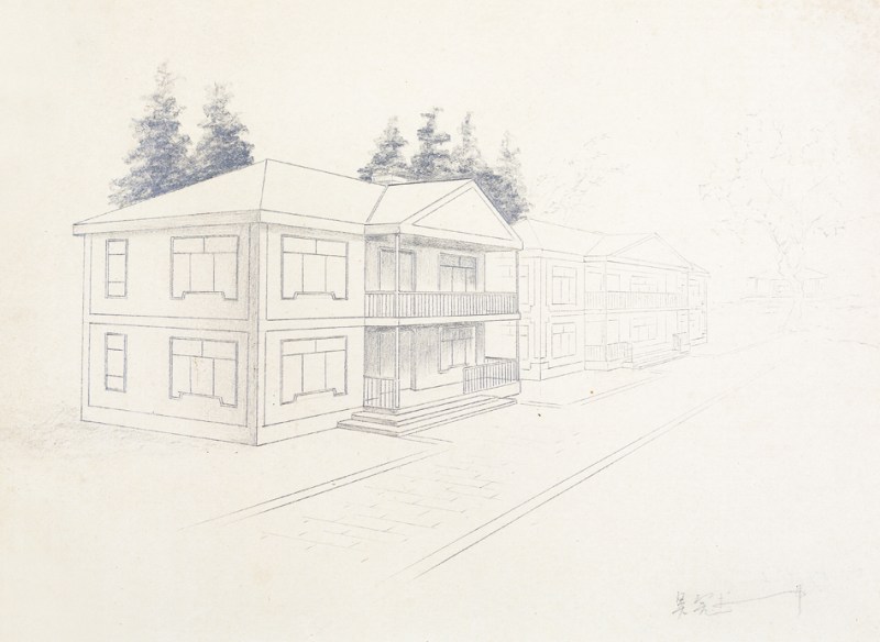 吴冠中  建筑速写镜心
