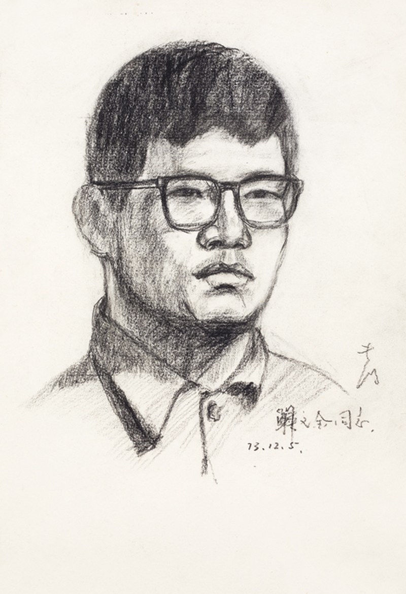 常书鸿  人物素描镜心