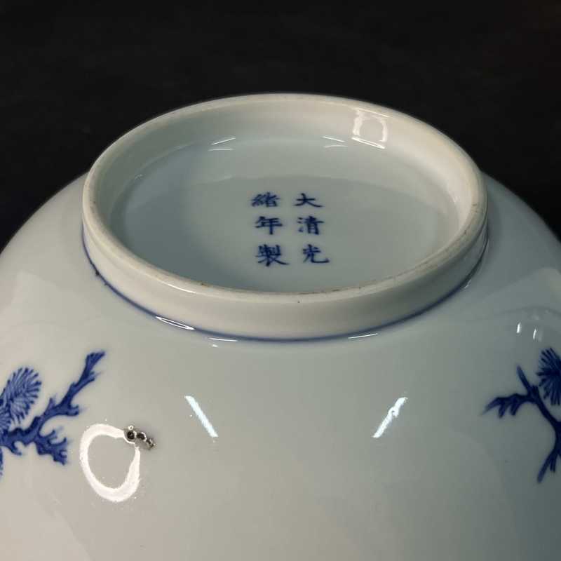 清光绪 青花松树纹大碗 - 图8