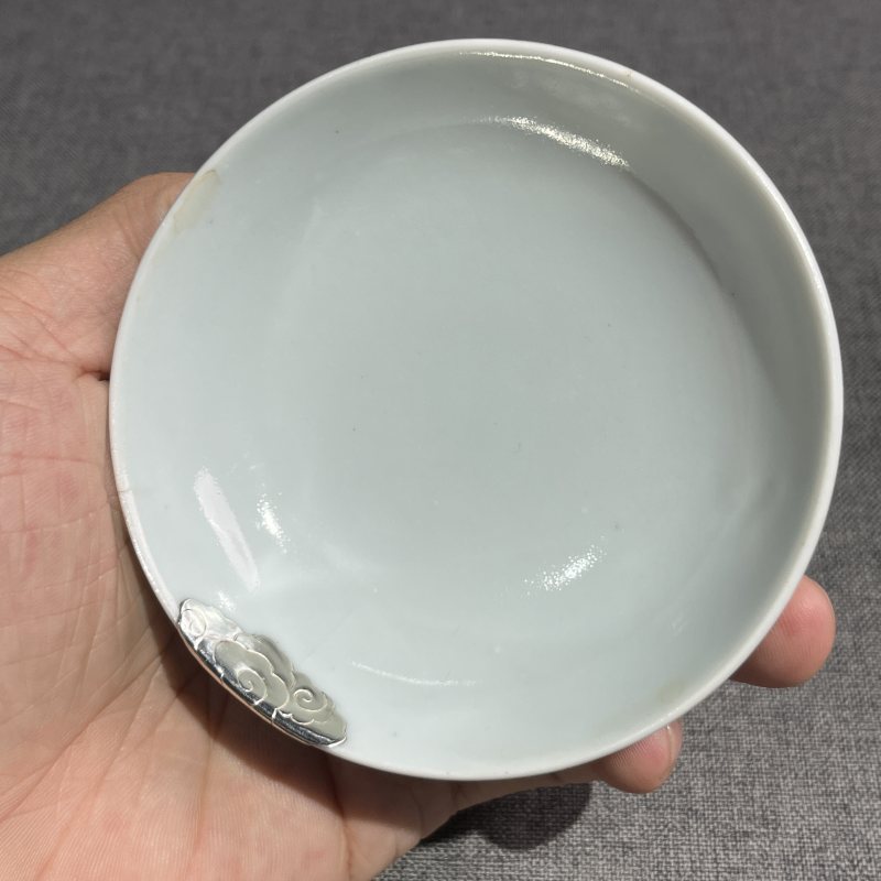 清乾隆青花山水纹盖碗 - 图6