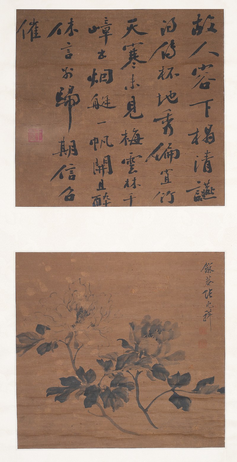 张兆祥等  花卉双挖立轴