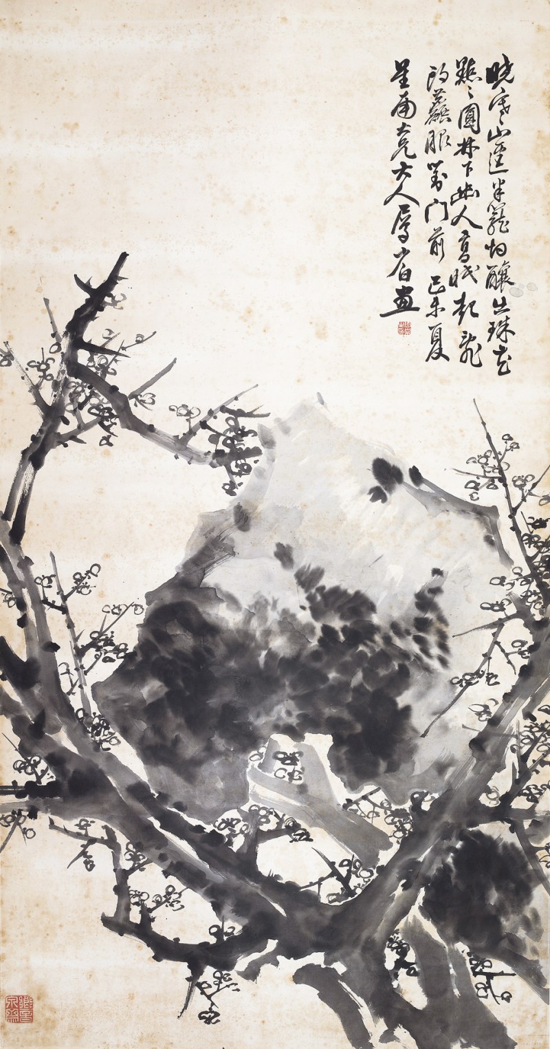 周少白  梅花立轴