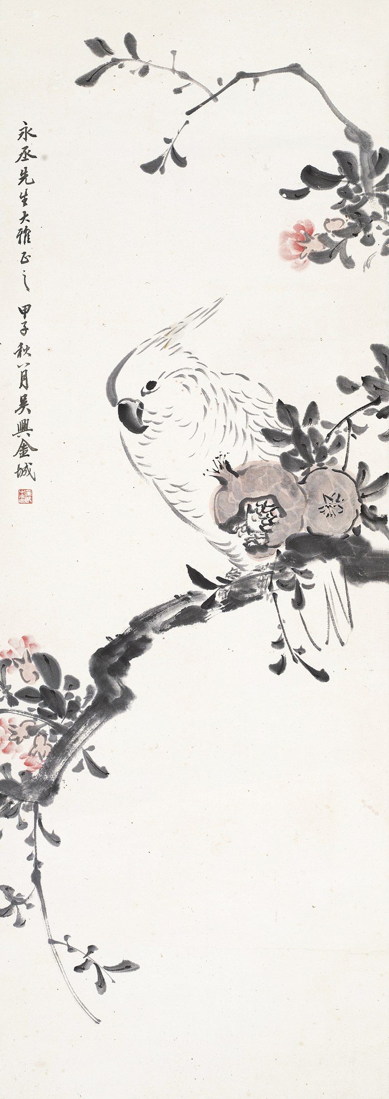 金城  花鸟立轴