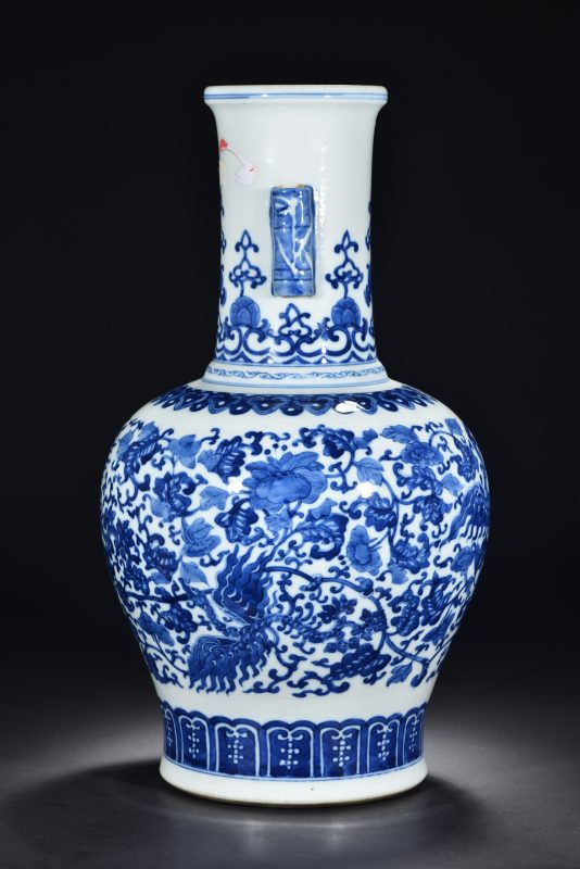 清 青花矾红宝相花纹碗（2件） - 图4