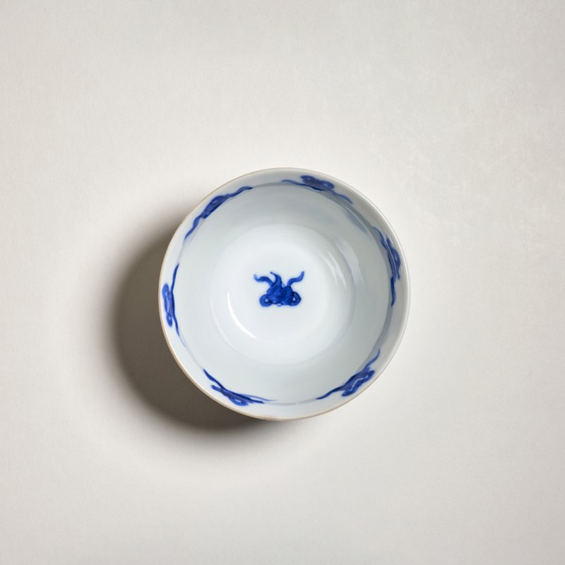 清康熙 青花人物仕女图杯 - 图3