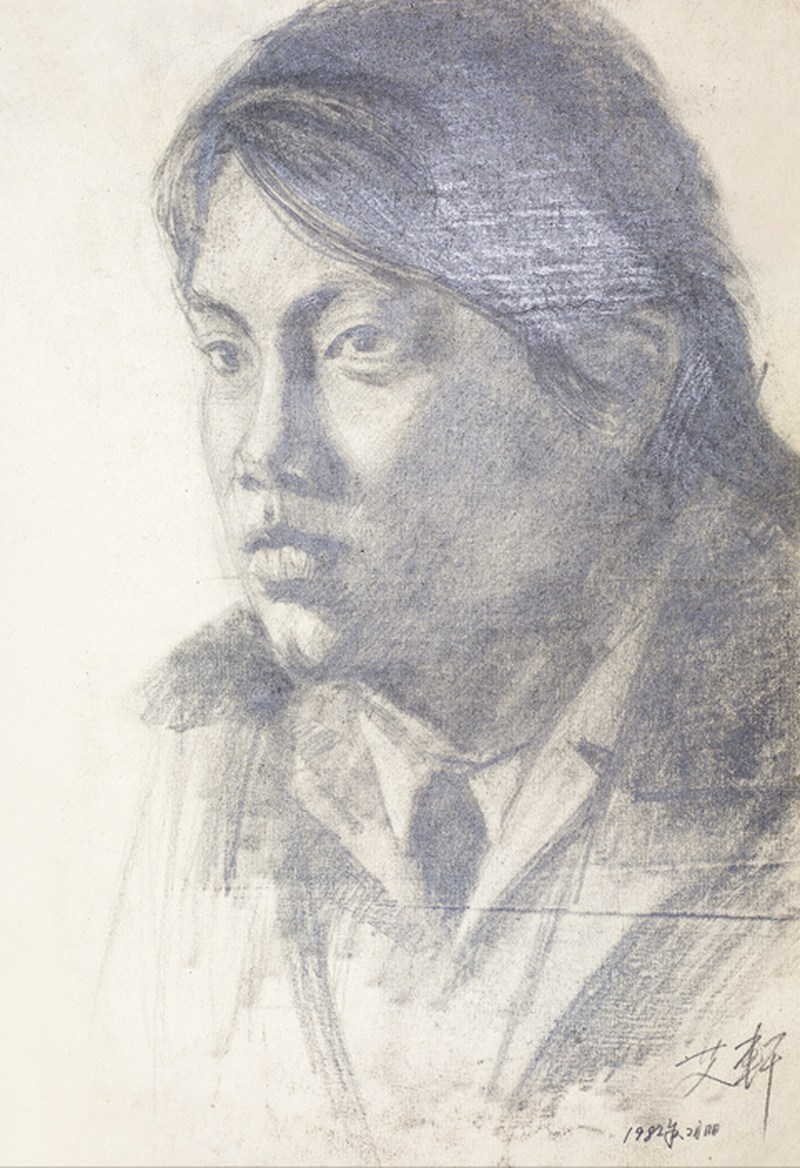 艾轩  人物素描镜心