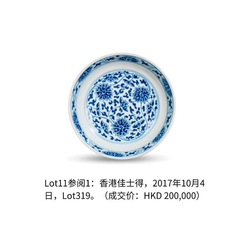 清咸丰 青花缠枝莲纹盘 - 图3