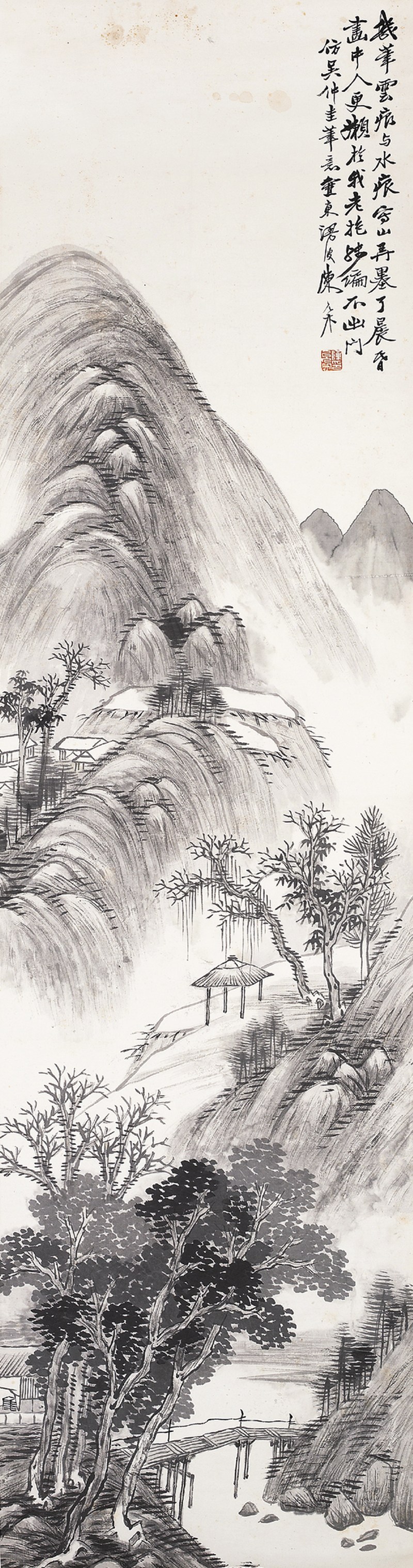陈允升  山水立轴