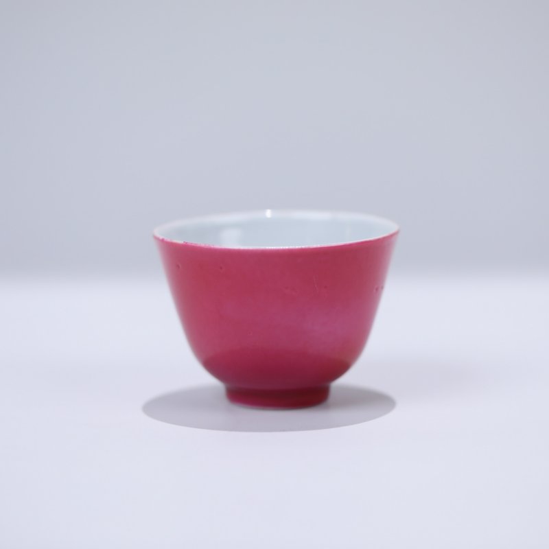 民国 胭脂红釉杯