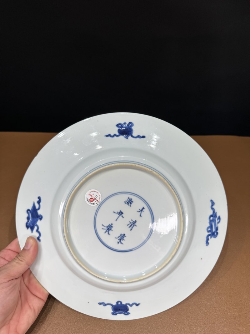 清康熙 青花人物故事图盘一对 - 图25