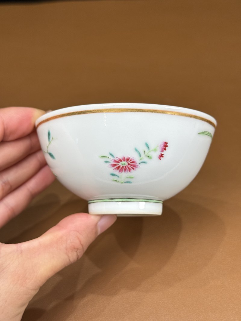 清光绪 粉彩加料彩花鸟纹小碗 - 图10