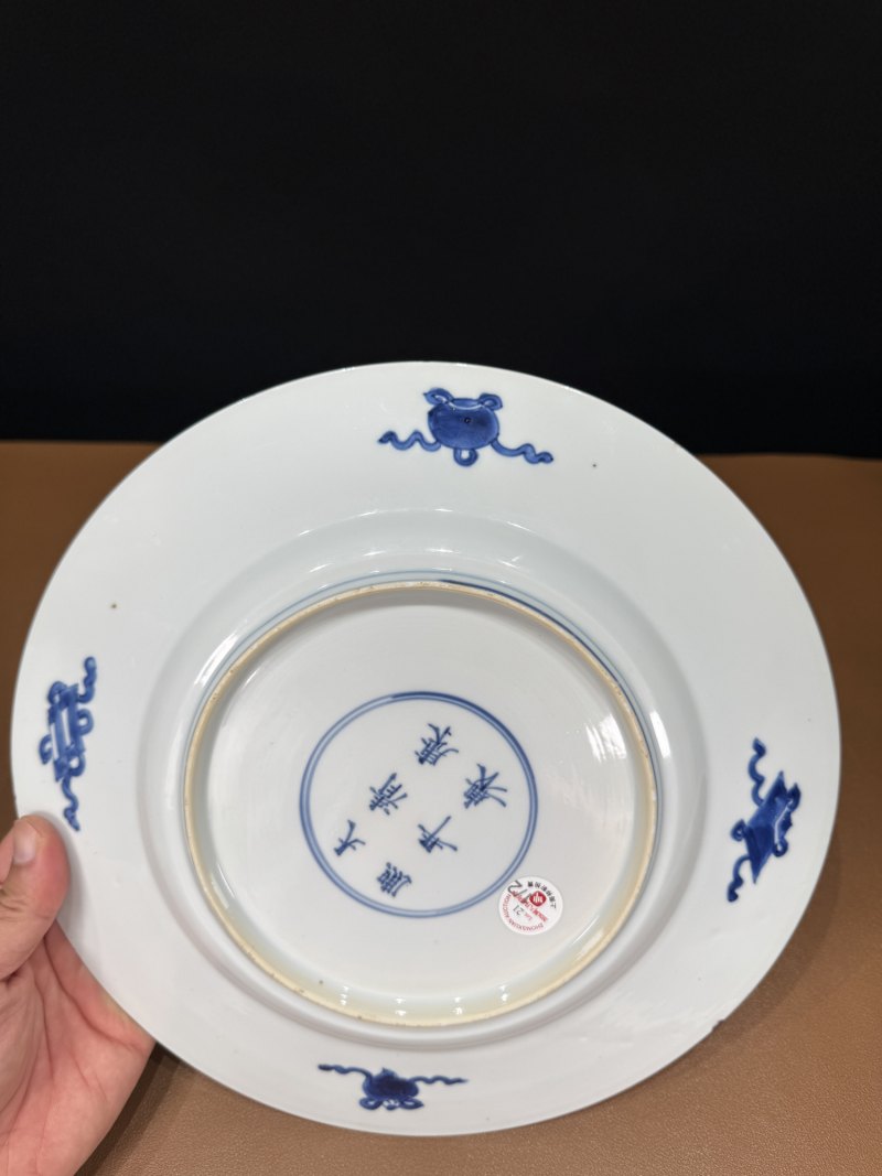 清康熙 青花人物故事图盘一对 - 图27