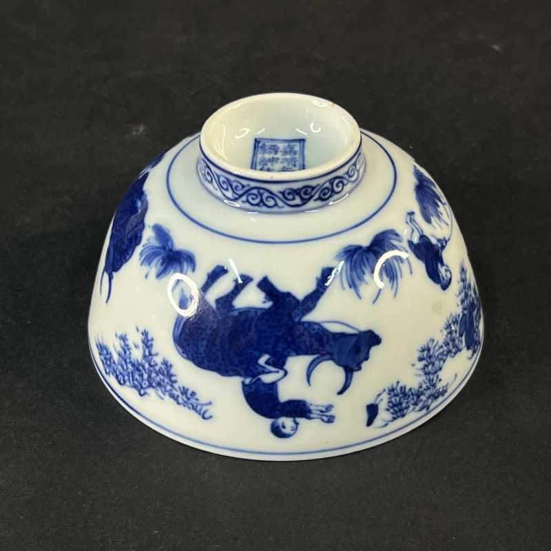 明嘉靖 青花牧牛图碗 - 图7