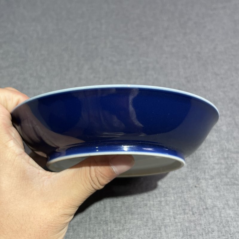 清光绪霁蓝釉盘 - 图6