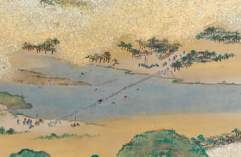 Sakuma Soen (d. 1828), Bird’s-Eye View of Famous Places (Meisho chokan-zu), Edo period, 18th century | 佐久間草偃　名所鳥瞰図屏風　江戸時代中期　18世紀末期 - 图5
