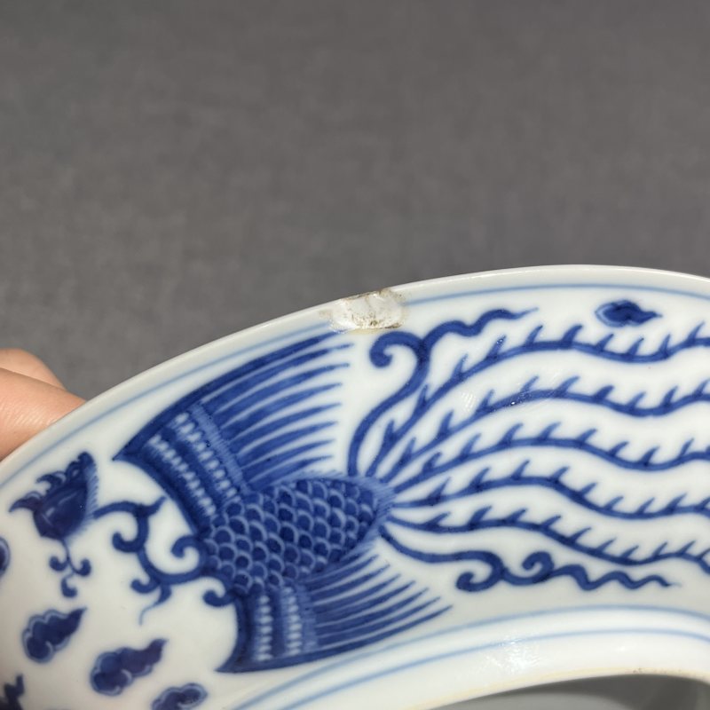 清乾隆青花双凤纹盘 - 图11
