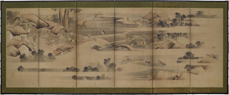 Katsushika Hokusai (1760–1849), Rice Cultivation in the Four Seasons (Shiki kosaku zu), Edo period, early 19th century | 葛飾北斎　「四季耕作図屏風」　江戸時代後期　19世紀初頭 - 图2