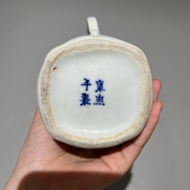 清代 青花人物纹公道杯 - 图12