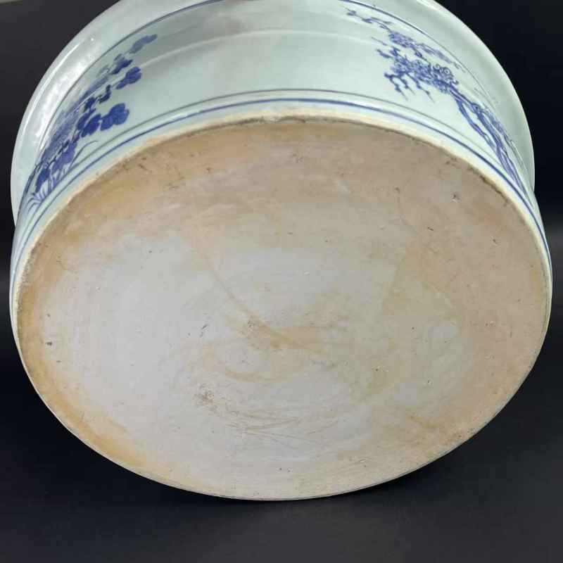 清 青花山水人物纹鱼浅 - 图9