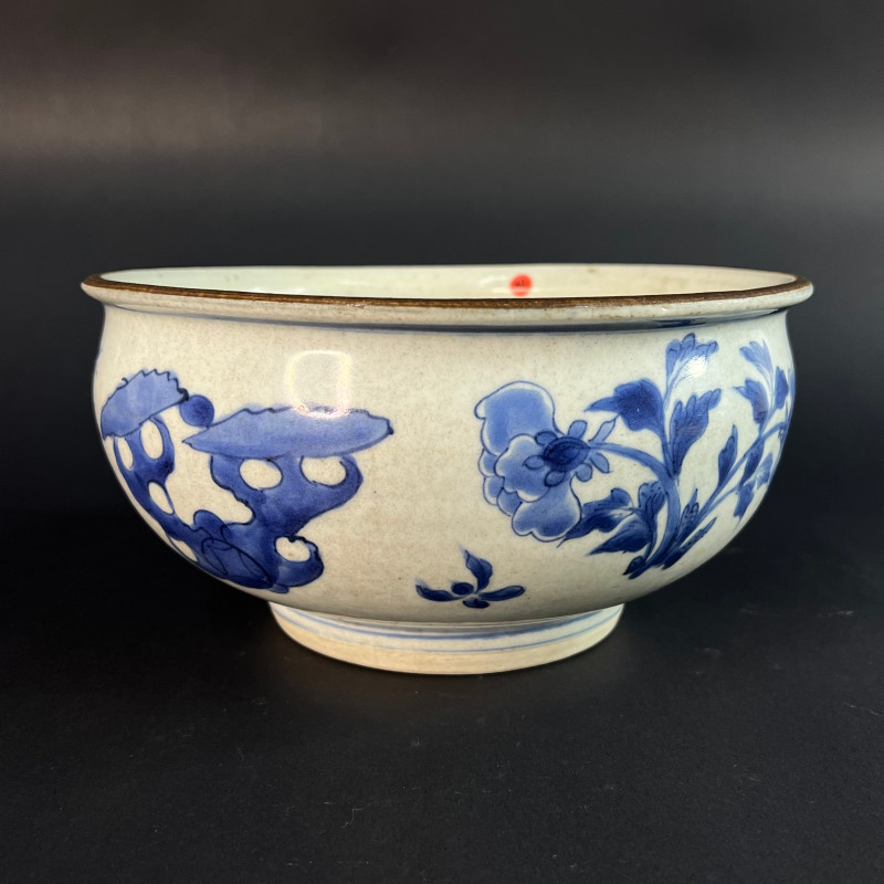 清顺治 青花花卉纹香炉 - 图2