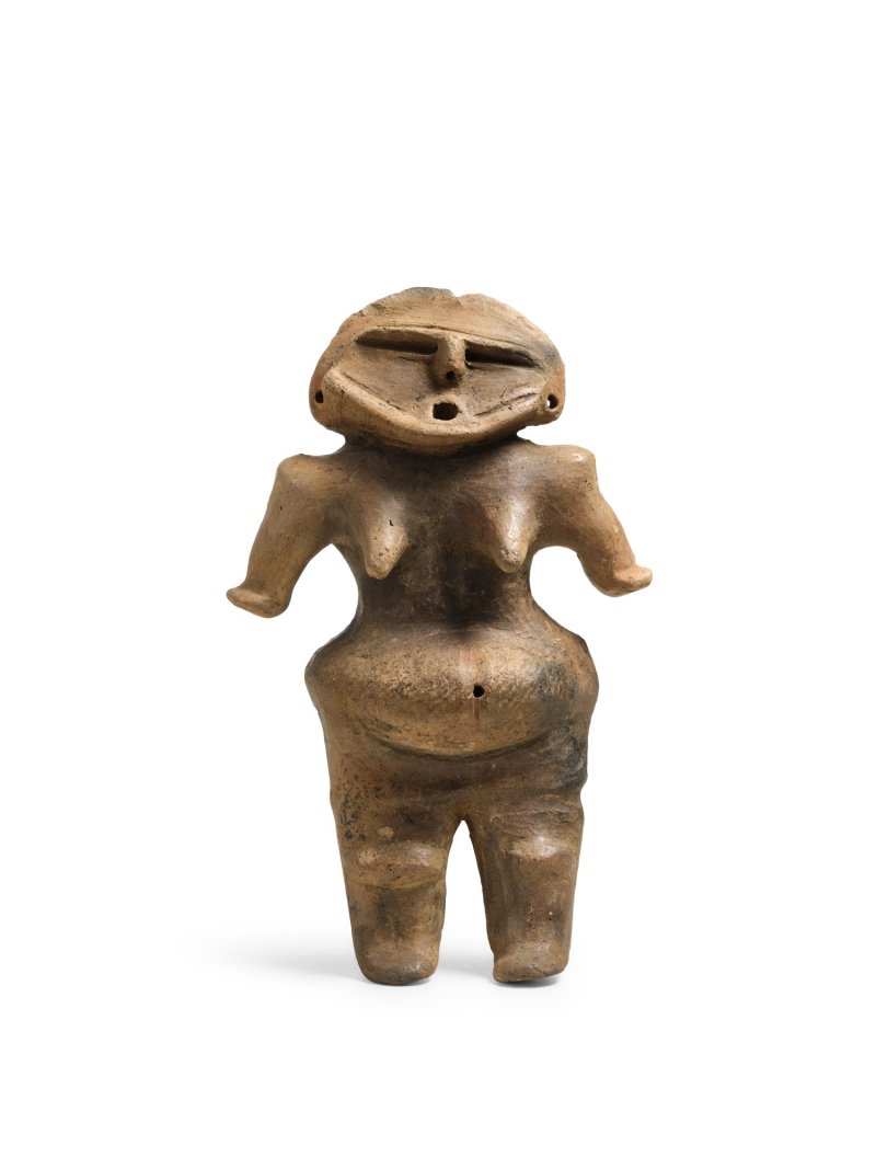 An earthenware figure modelled as pregnant woman, dogu, Late Jomon period, 2000 – 1000 BCE | 土偶　縄文時代後期　紀元前2000～紀元前1000年 - 图1