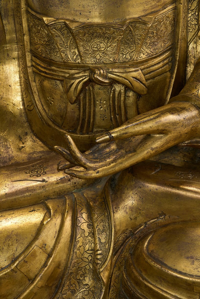明十六/十七世紀 鎏金銅佛坐像  MING DYNASTY, 16TH-17TH CENTURY - 图4