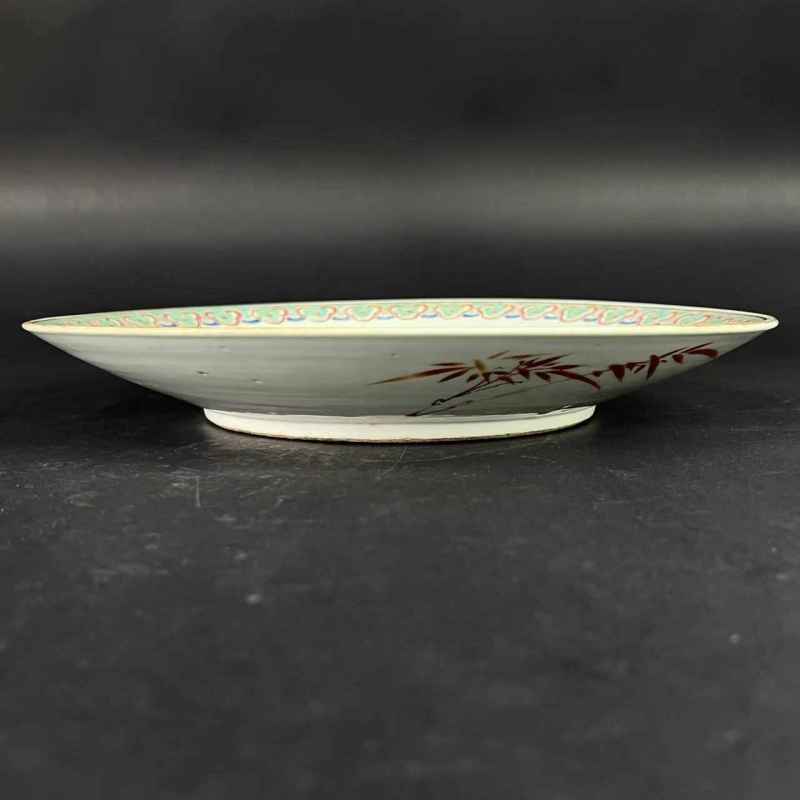 清同治 粉彩博古图大盘 - 图9