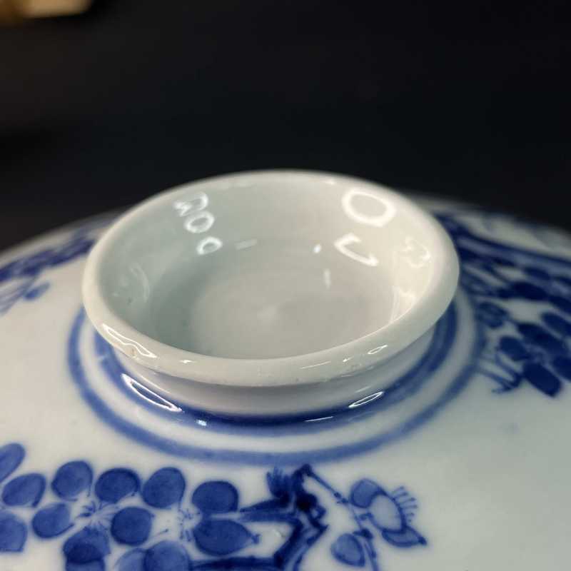 清嘉庆 青花梅兰竹菊纹盖缸 - 图9