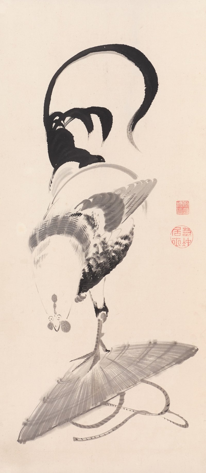 Ito Jakuchu (1716-1800), Cockerel on a straw hat, Edo period, late 18th century | 伊藤若冲　傘に鶏図　江戸時代中期　18世紀後半 - 图1