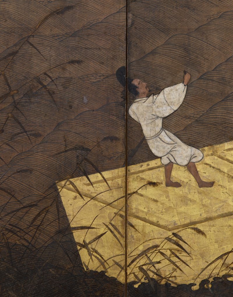 Attributed to the Hasegawa school, A Boat Cast Adrift (Ukifune), Momoyama - Edo period, early 17th century | 長谷川派　浮舟図屏風　桃山時代末期～江戸時代初期　17世紀初頭 - 图4