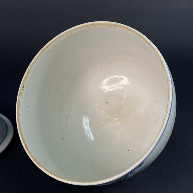 清嘉庆 青花梅兰竹菊纹盖缸 - 图10
