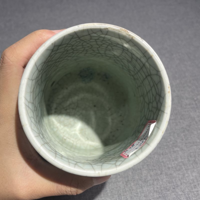 清雍正哥釉笔筒 - 图7