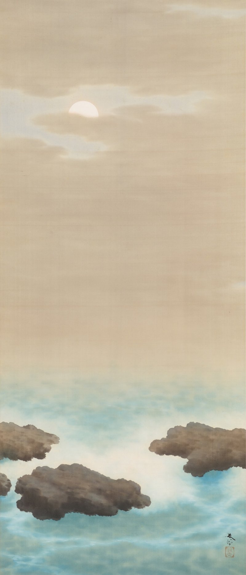 Hishida Shunso (1874-1911), Moonlit Sea (Kaigetsu), Meiji period, early 20th century |  菱田春草　海月　明治時代　20世紀初頭 - 图1
