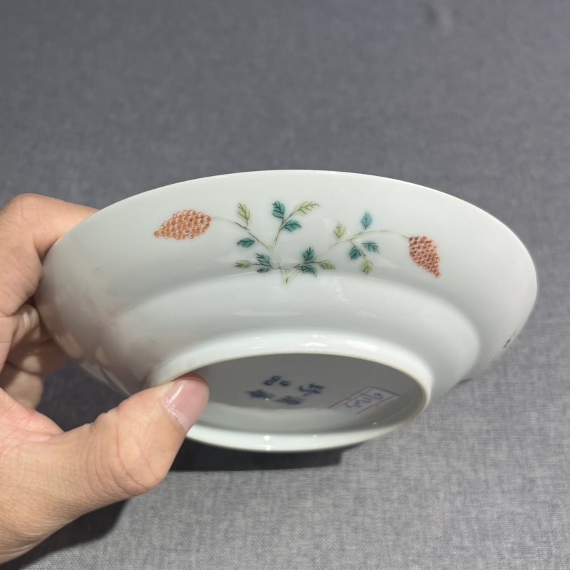 清光绪粉彩松鹤纹盘 - 图7