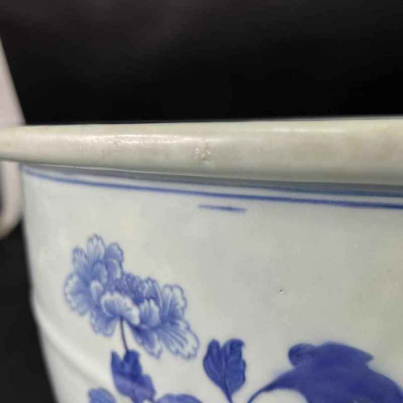 清 青花山水人物纹鱼浅 - 图14