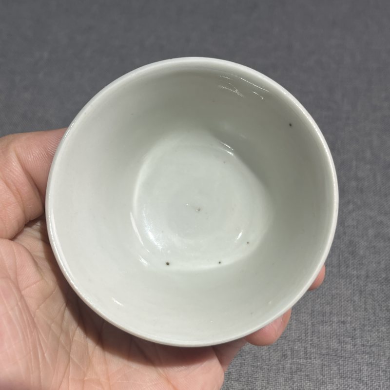 清青花佛教人物茶圆一对 - 图6