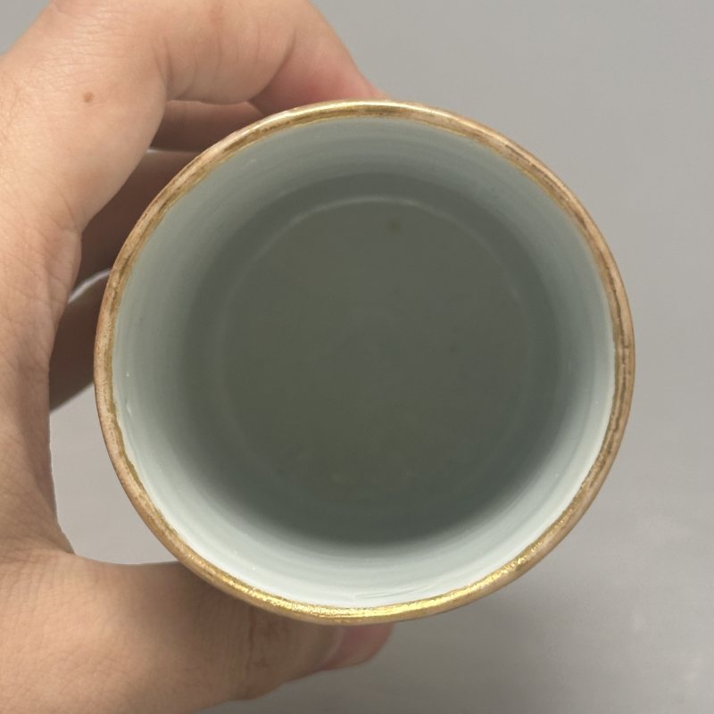 清晚期 粉彩芦雁图笔筒 - 图5