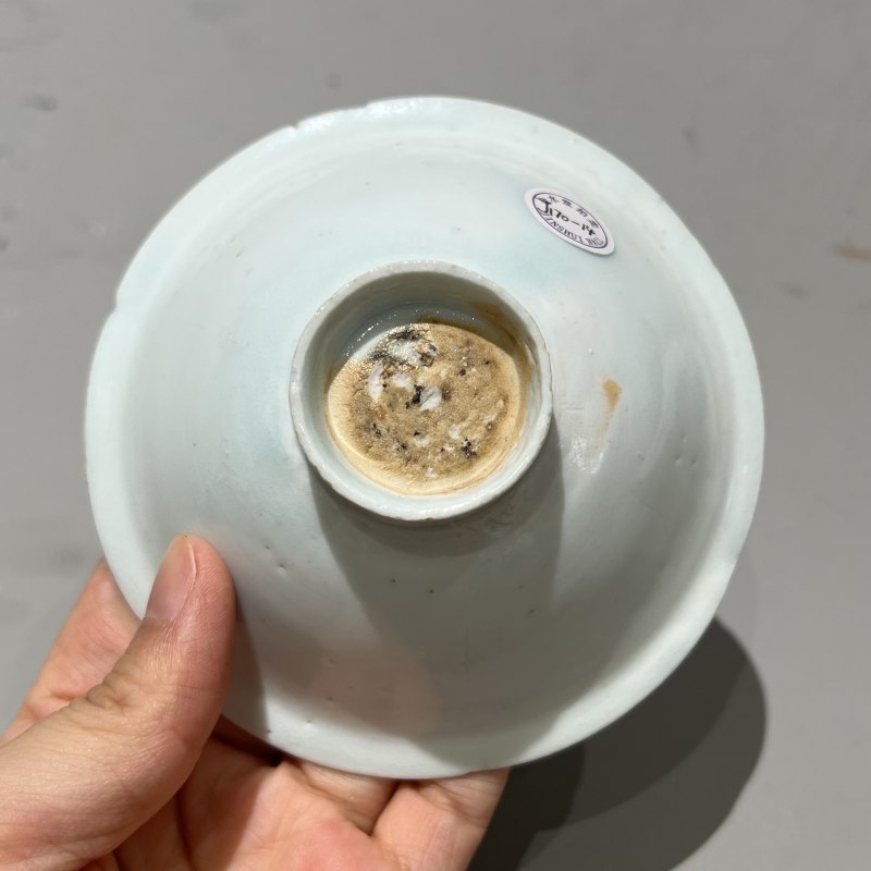 明代 青白釉出筋花口盏 - 图8