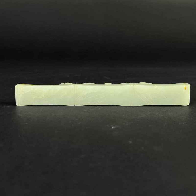 明 白玉螭龙纹竹节纸镇 - 图4